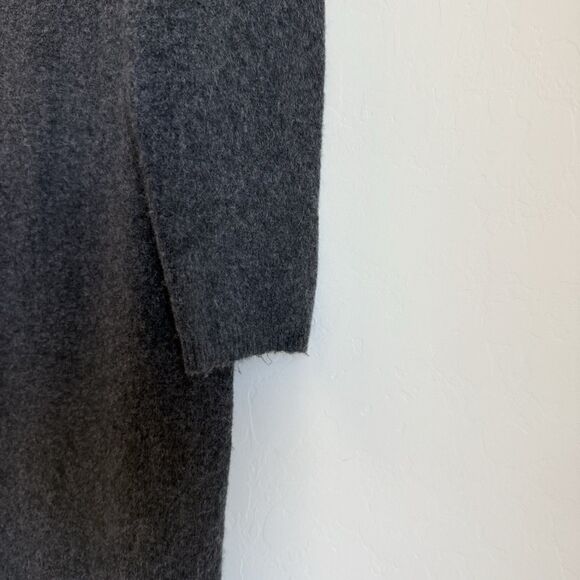 Zara Charcoal Gray Fleece Maxi Sweater Dress Size L Lagenlook Old Money Preppy - Picture 6 of 11